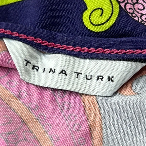 Trina Turk Tunic Swim Coverup top blouse slinky paisley size small - Picture 5 of 6